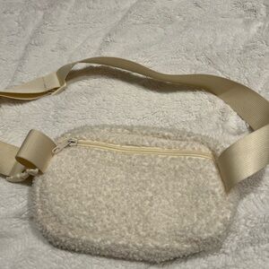 Cream Sherpa Belt Bag